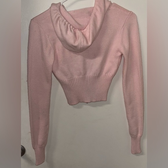 💕Edikted Desiree Knitted Hooded Cardigan & Low Rise Fold Over Pants Pink Set💕 - Picture 8 of 12